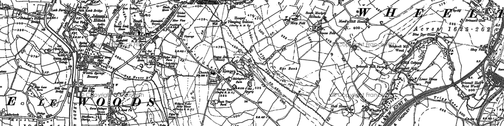 Old map of Heapey in 1893