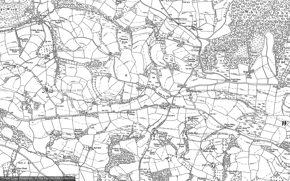Old Map of Historic Map covering Bowlish in 1886