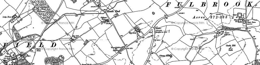 Old map of Heath End in 1885