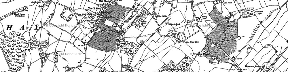 Old map of Heath End in 1909