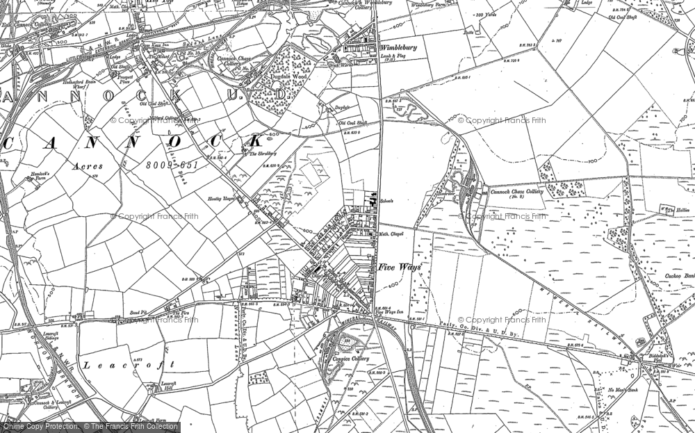 Old Map of Heath Hayes, 1883 in 1883