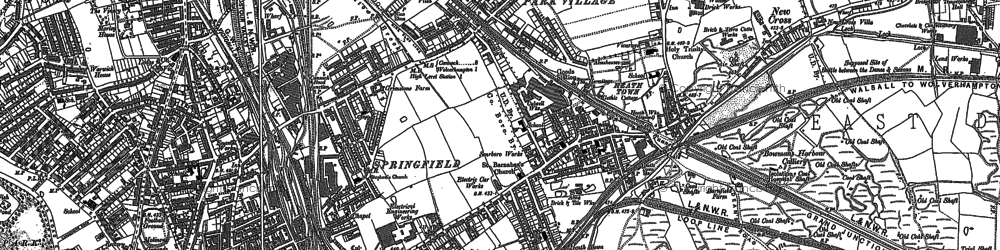Old map of Heath Town in 1885