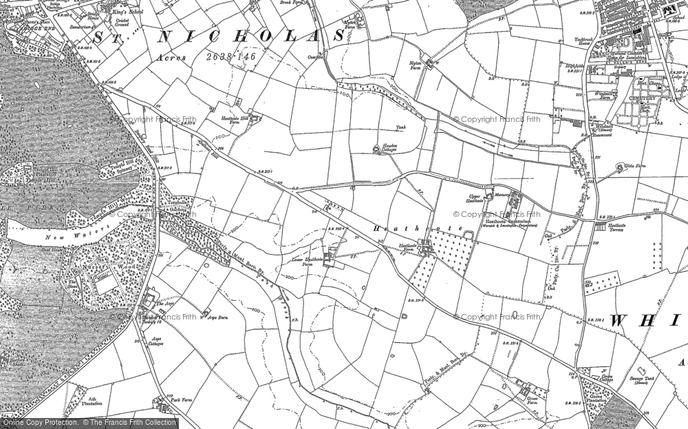 Old Map of Heathcote, 1885 - 1886 in 1885