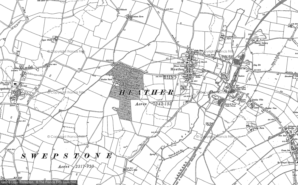 Old Map of Heather, 1881 - 1882 in 1881