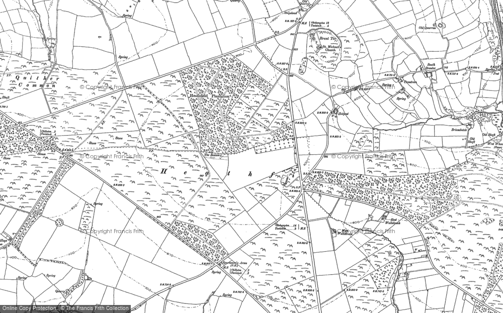 Old Map of Historic Map covering Cherrybrook House in 1883