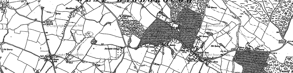 Old map of Treble's Holford in 1887