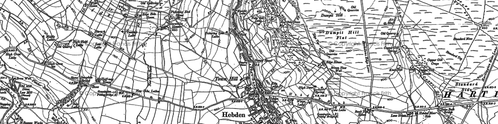 Old map of Hebden in 1907
