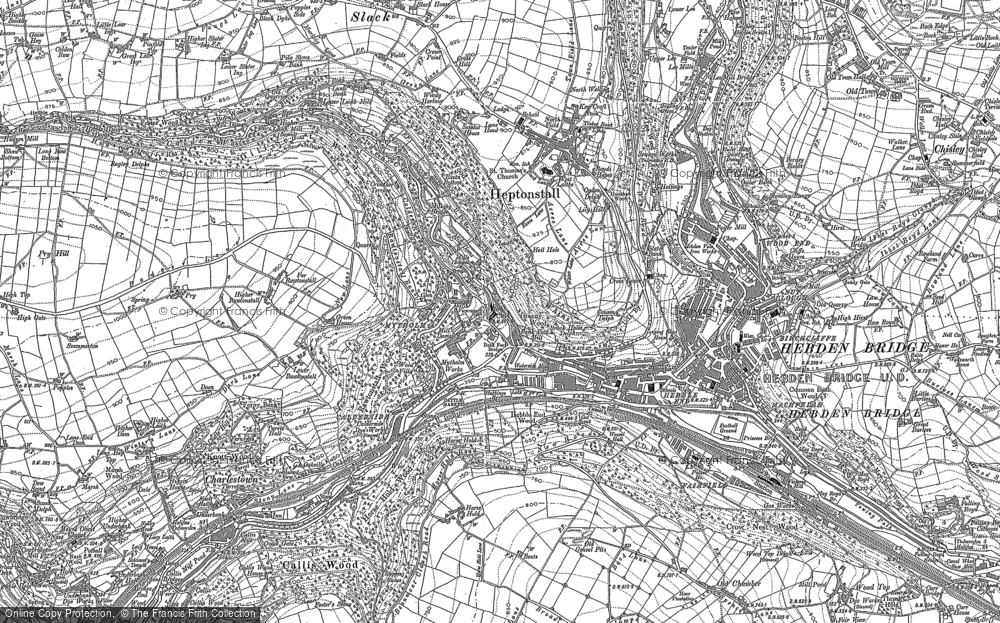 Old Map of Historic Map covering Mytholm in 1892