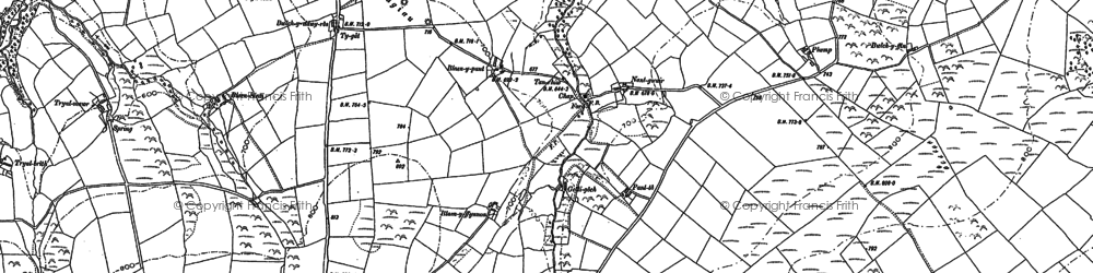 Old map of Blaenduad in 1887