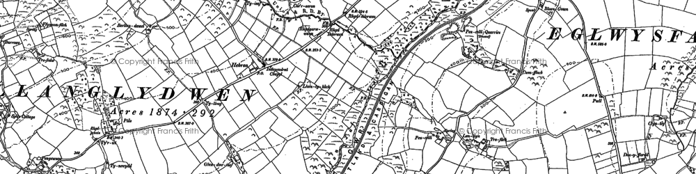 Old map of Hebron in 1887