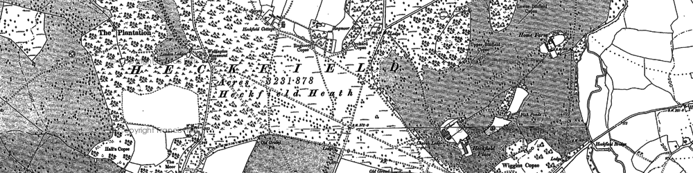 Old map of Heckfield Heath in 1894