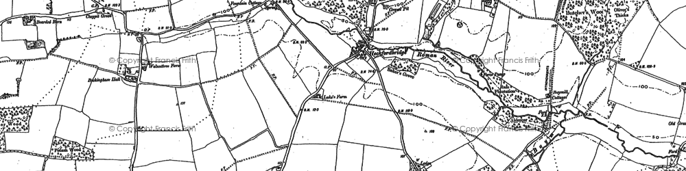 Old map of Heckfordbridge in 1895