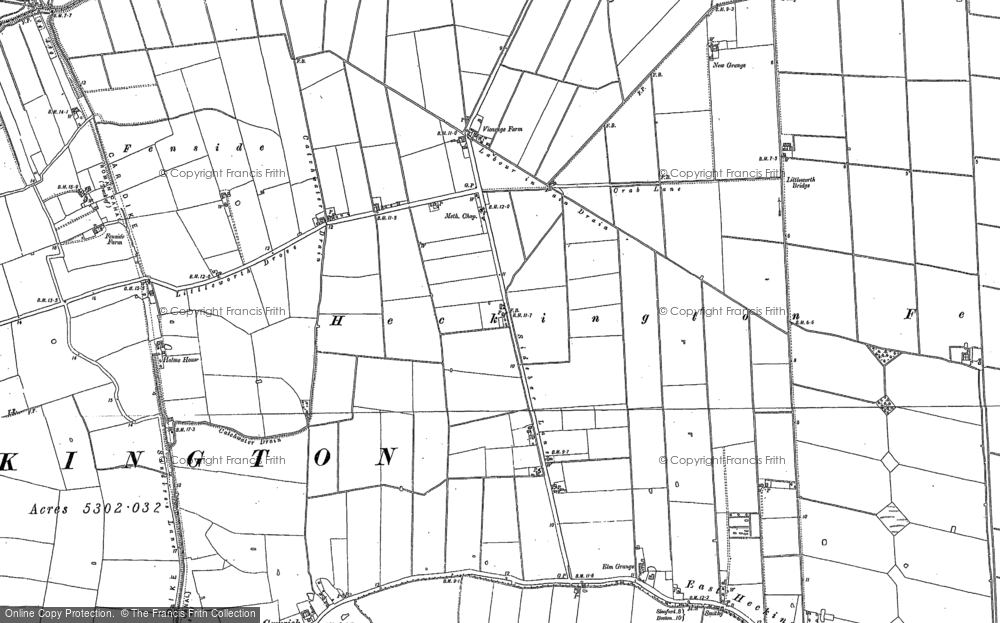 Old Map of Historic Map covering Fenside in 1887