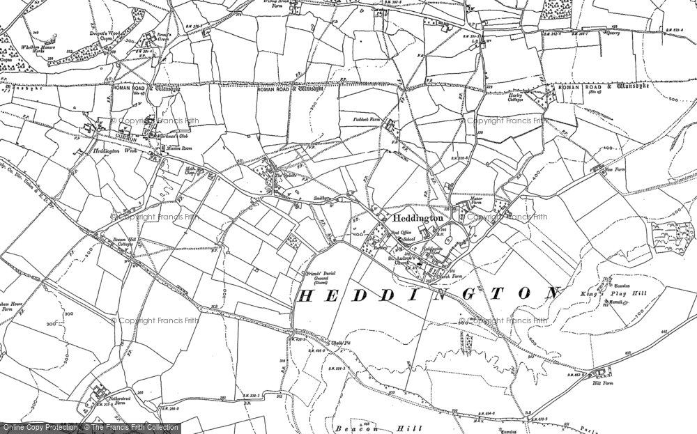 Old Map of Heddington, 1899 in 1899