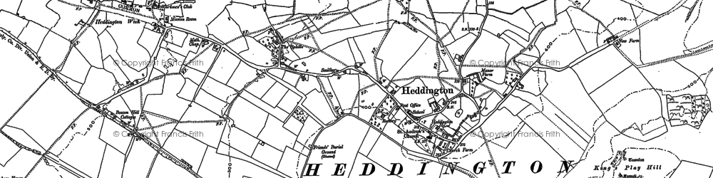 Old map of Heddington in 1899