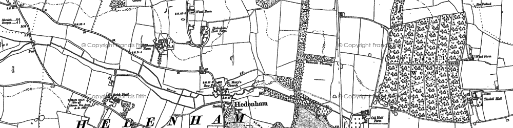 Old map of Hedenham in 1903