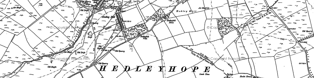 Old map of Hedley Hill in 1895
