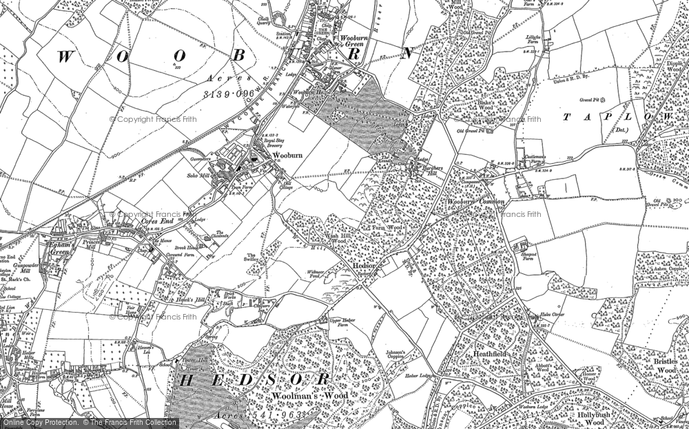 Old Map of Historic Map covering Berghers Hill in 1897