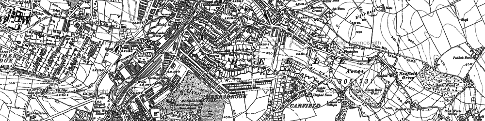 Old map of Carter Knowle in 1892
