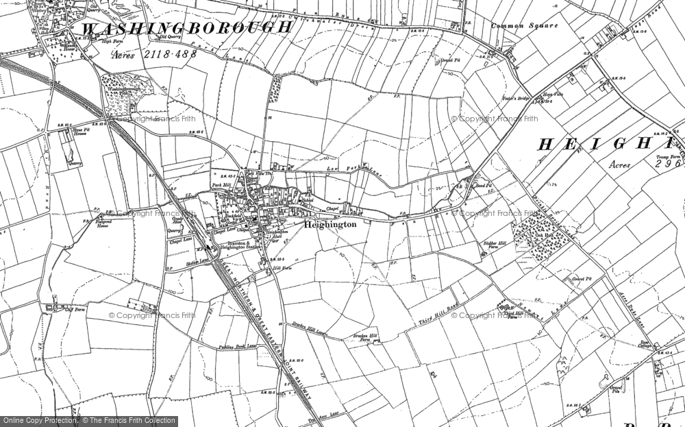 Old Map of Heighington, 1886 - 1887 in 1886