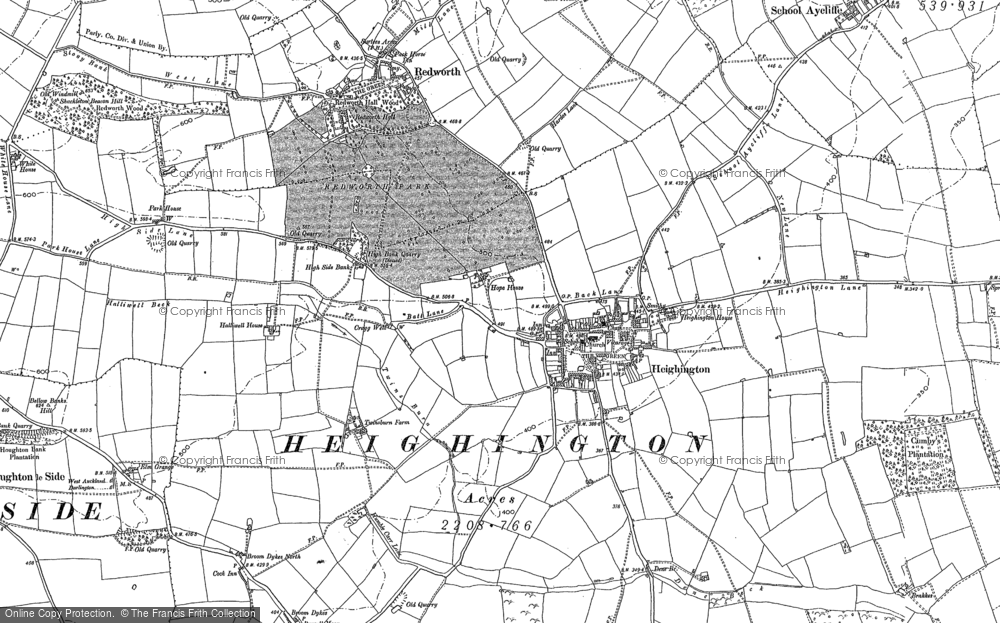Old Map of Historic Map covering Broom Dykes North in 1896