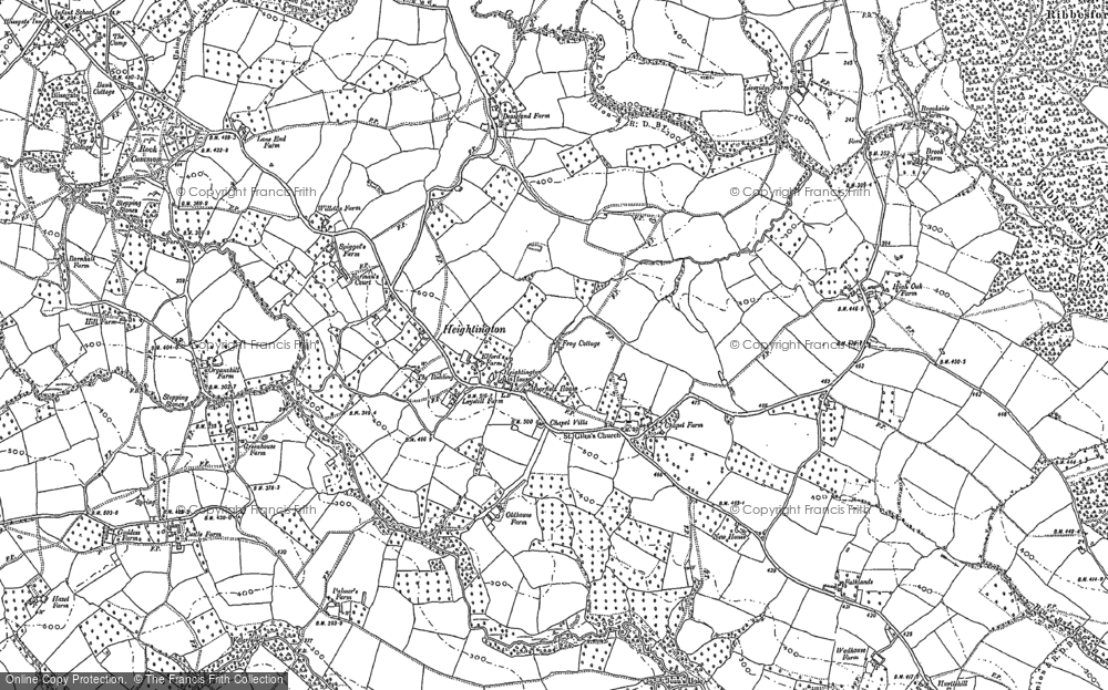 Old Map of Historic Map covering Areley Wood in 1883