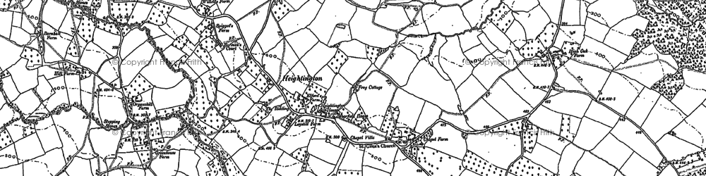 Old map of Heightington in 1883