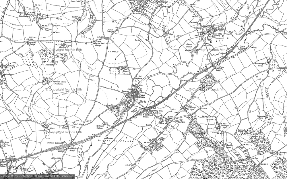 Old Map of Historic Map covering White Down Copse in 1887