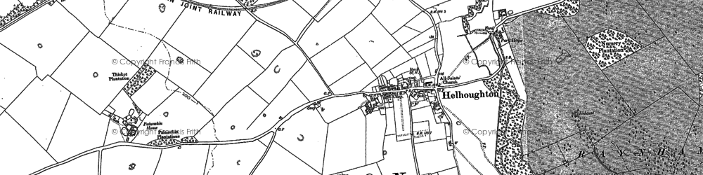 Old map of Helhoughton in 1885