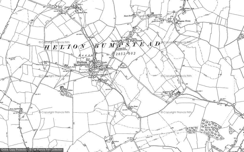 Old Map of Historic Map covering Wiggens Green in 1896