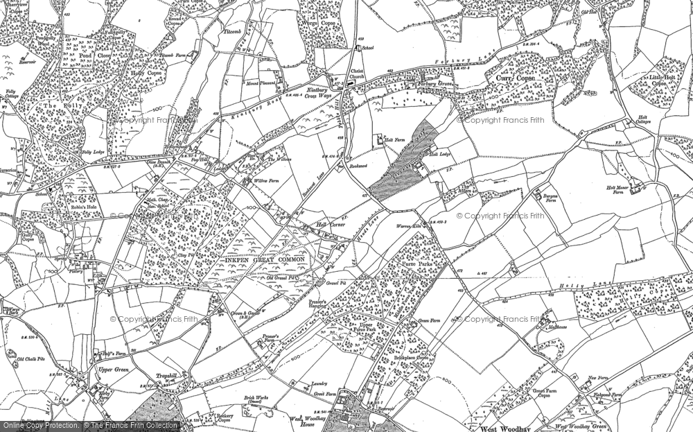 Old Map of Historic Map covering Kintbury Holt in 1909