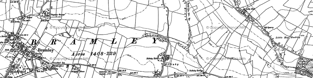 Old map of Hellaby in 1891