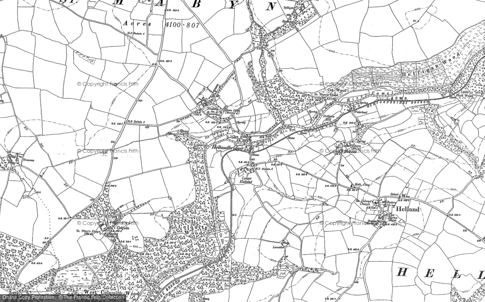 Old Map of Hellandbridge, 1880 in 1880