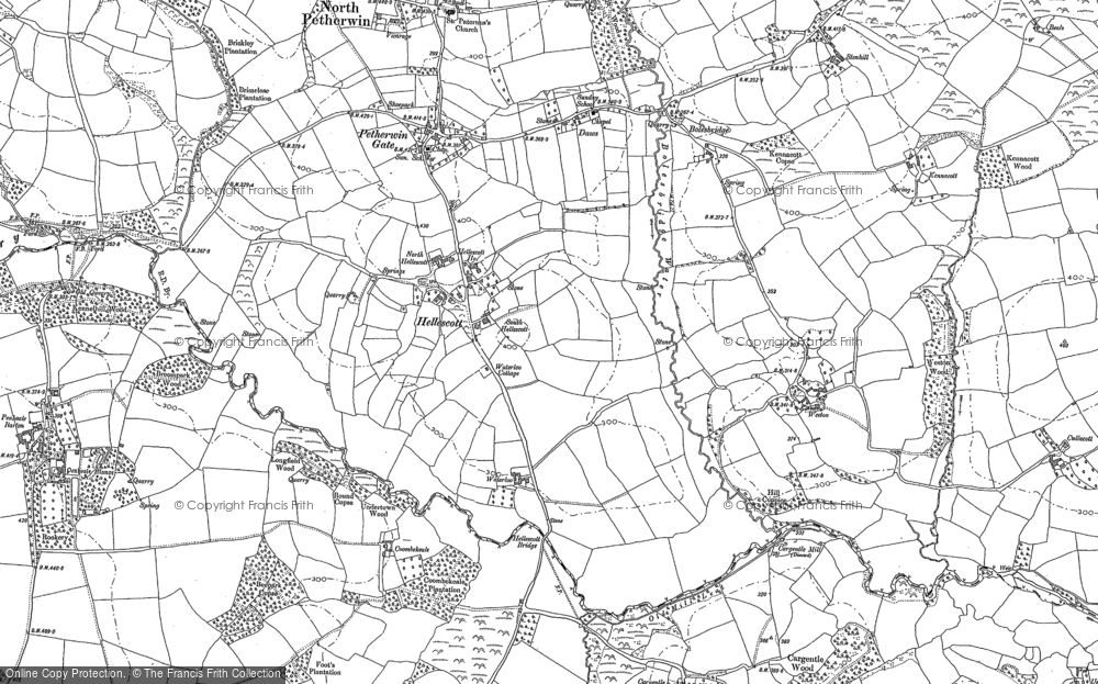 Old Map of Historic Map covering Beepark Copse in 1882