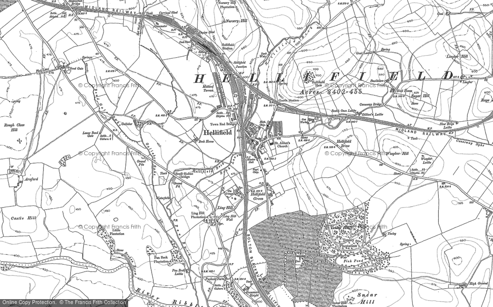 Old Map of Hellifield, 1907 in 1907