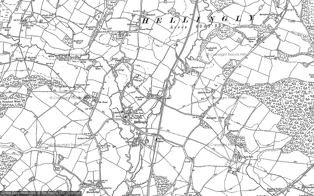 Old Map of Historic Map covering Winkenhurst in 1898