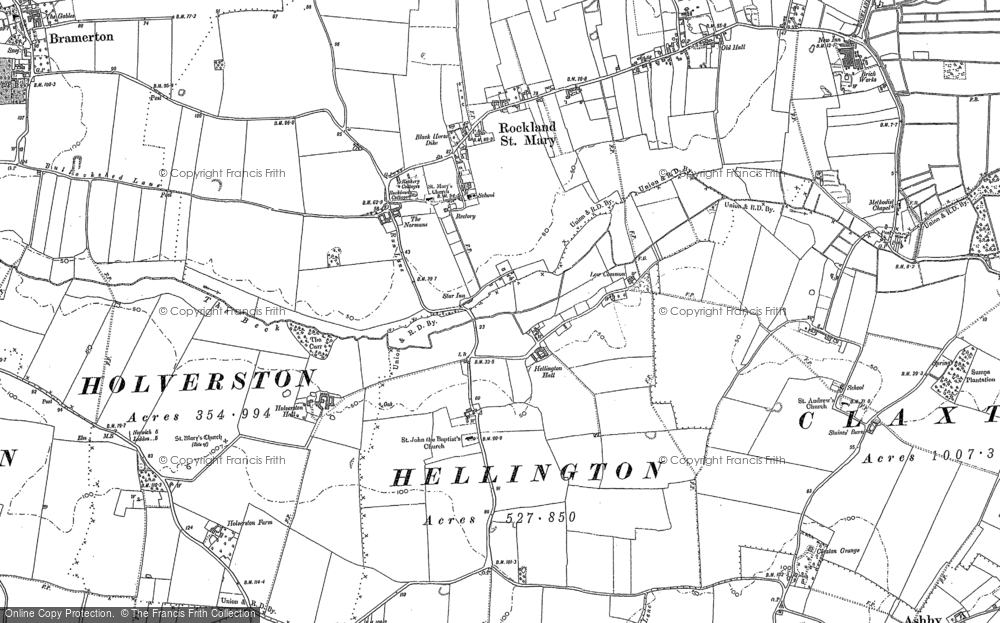 Old Map of Hellington, 1881 in 1881