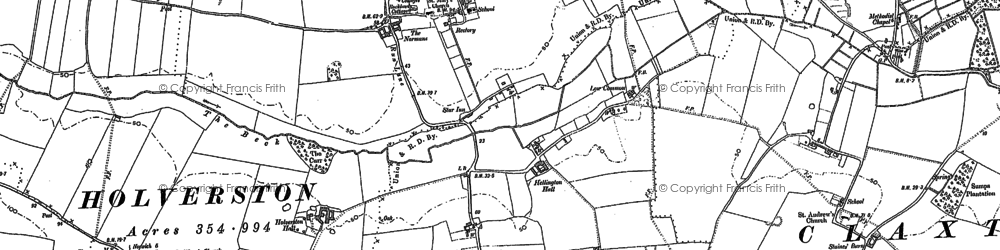 Old map of Hellington in 1881