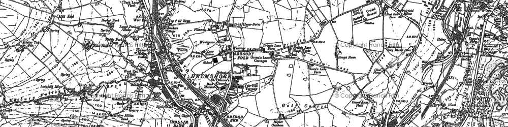 Old map of Helmshore in 1891