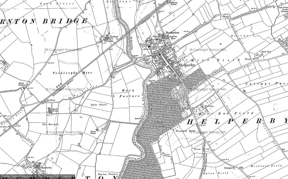 Old Map of Historic Map covering Moor End Field in 1890