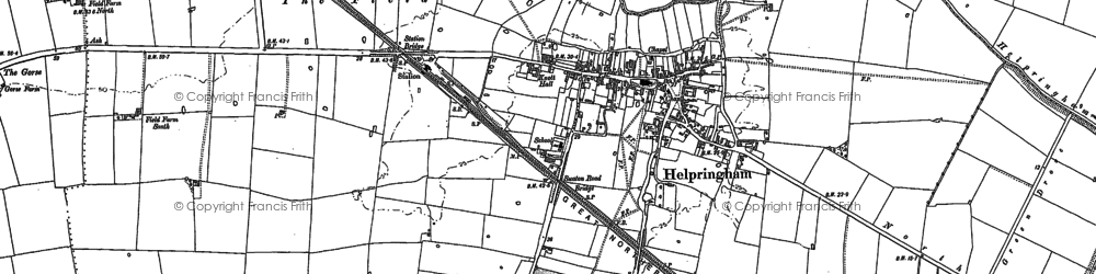 Old map of Helpringham in 1903