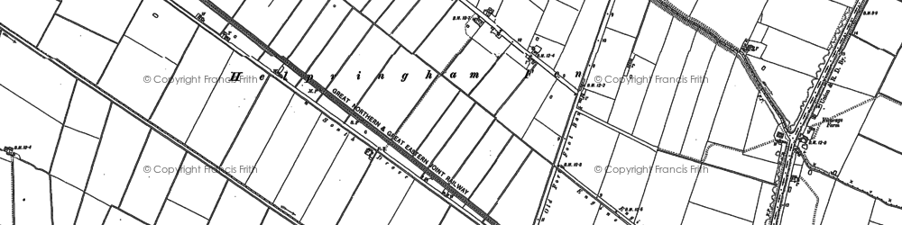 Old map of Helpringham Fen in 1887