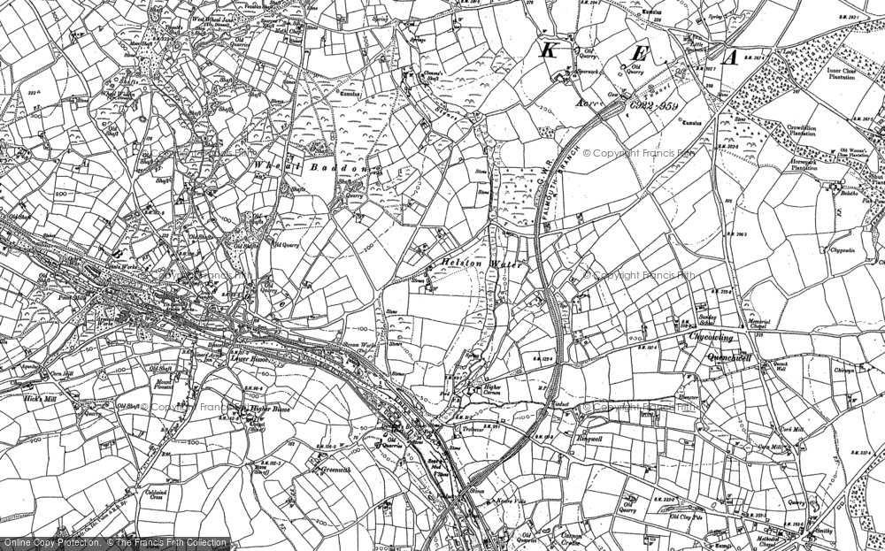 Old Map of Helston Water, 1879 in 1879