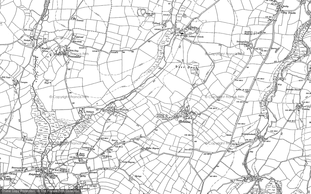 Old Map of Helstone, 1880 - 1905 in 1880