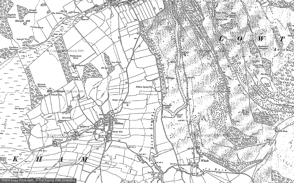 Old Map of Historic Map covering Widewath in 1897