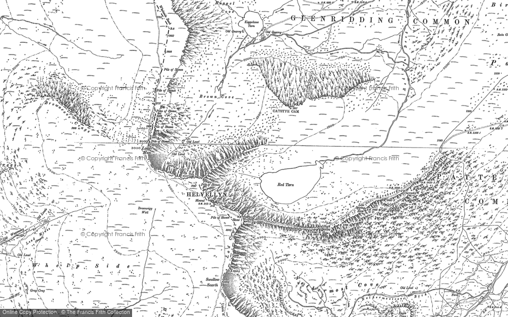 Old Map of Historic Map covering Birkhouse Moor in 1897