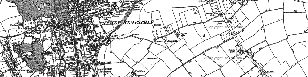 Old map of Hemel Hempstead in 1897