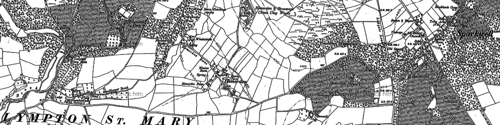 Old map of Hemerdon in 1886