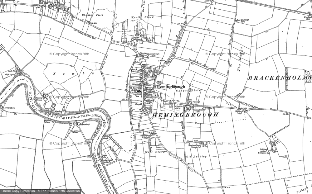 Old Map of Historic Map covering Newhay in 1889