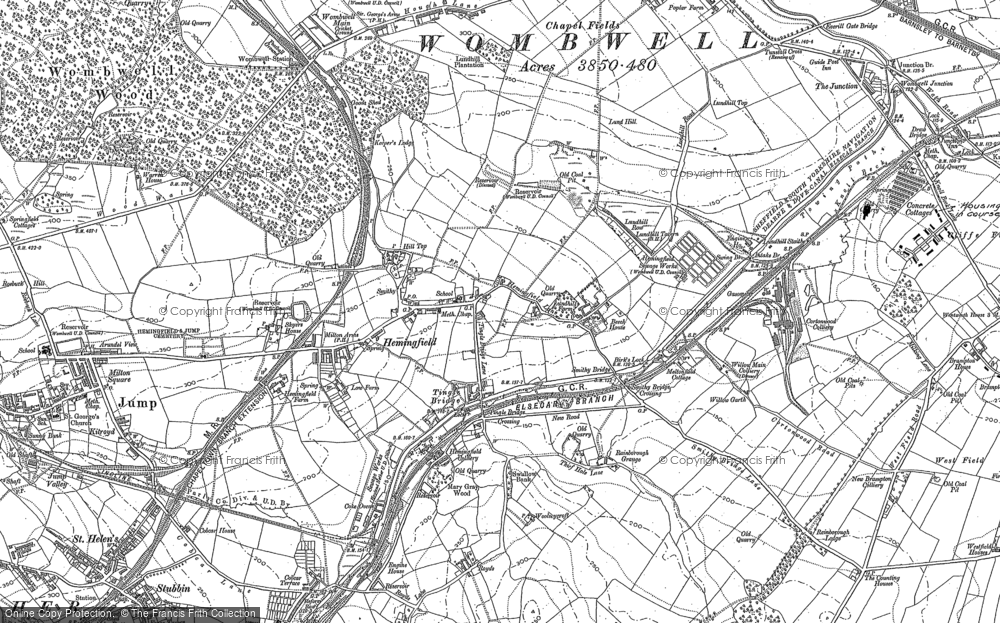Old Map of Hemingfield, 1890 in 1890